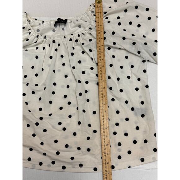 Premise Women's Blouse‎ White with Black Polka Dots Size Medium - Picture 5 of 7